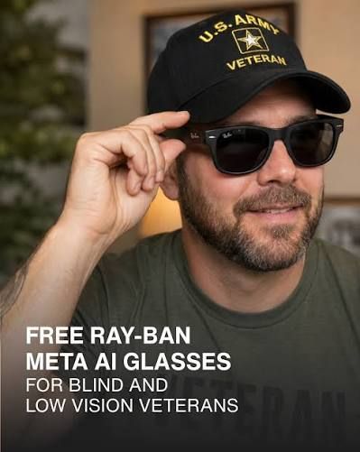 Veteran wearing Ray-Ban Meta AI glasses