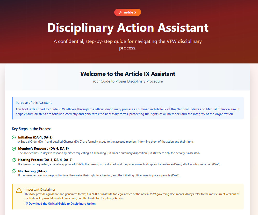 RulesBuddy Disciplinary Action Assistant screenshot